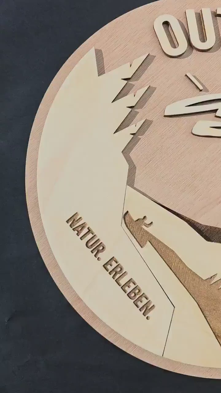Personalisiertes Firmengeschenk individuell Branding Schild Holz Logo aus Holz graviertes Firmenlogo Firmenschild Firmenjubiläum