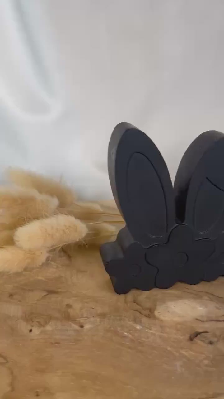 Osterhasenohren  mit Blumenkranz Raysin Schwarz Hasenohren Osterdeko Geschenk Raysin Osterdeko Hase Ostergeschenk