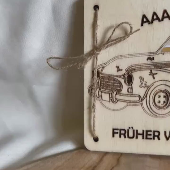 Geldgeschenk Alt Eisen Oldtimer Geldkarte Geburtstag Oldtimer Fan Karte aus Holz runder Geburtstag Geschenk Holz Geldgeschenk aus Holz