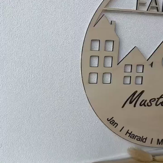Haustürschild personalisiert Geschenk Patchworkfamilie personalisiert Familienschild aus Holz Familie Familienschild personalisiert