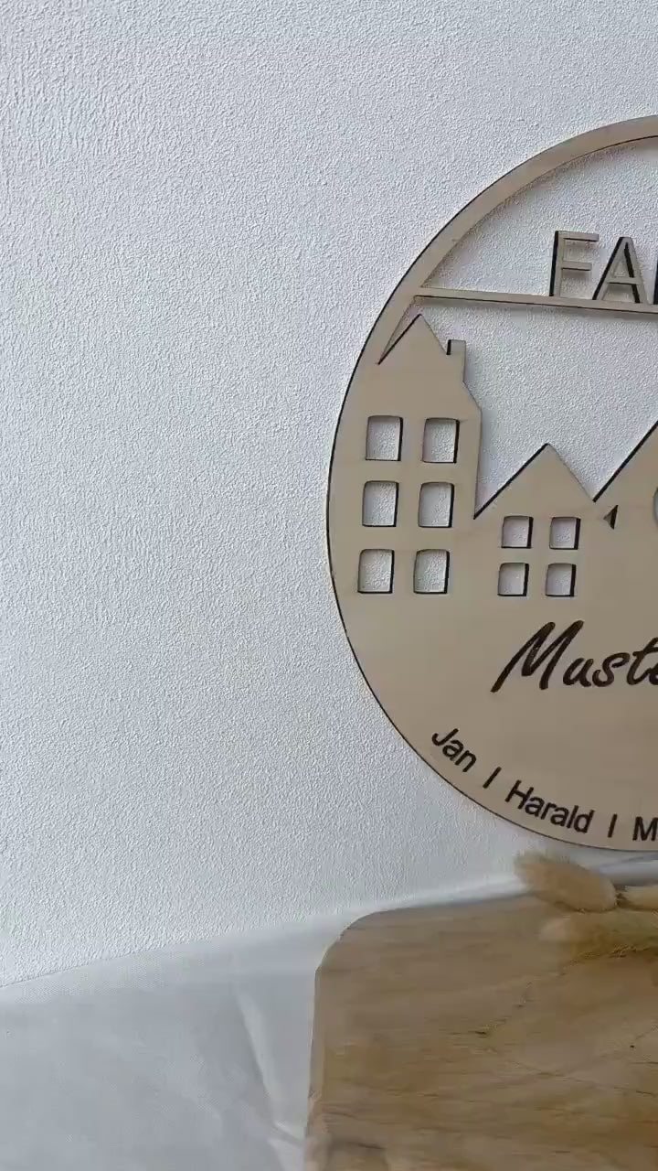 Haustürschild personalisiert Geschenk Patchworkfamilie personalisiert Familienschild aus Holz Familie Familienschild personalisiert